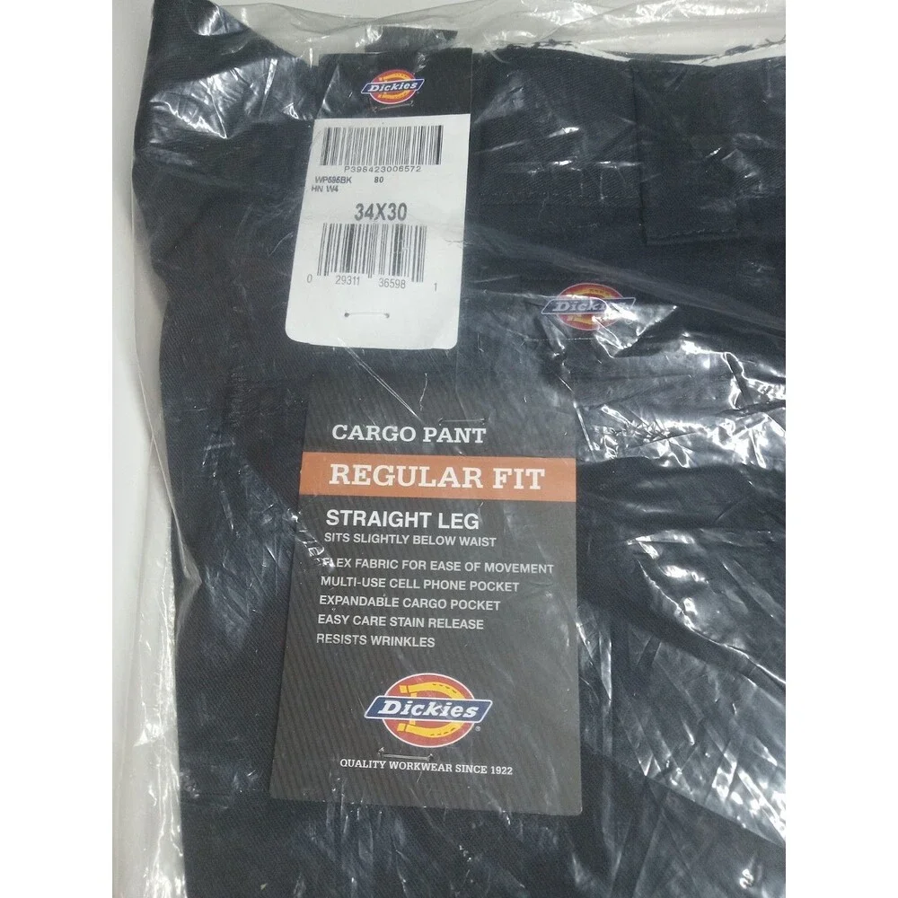 Dickies Relaxed Fit Flex Cargo Pant - Black, 34x30